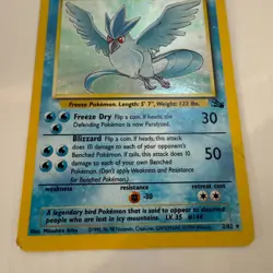 Pokemon TCG - Articuno Rare Holo Card 2/62 1999 -Fossil - MP - Image 1
