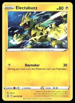 2021 Battle Styles Set Pokemon Card 044 Electabuzz NM - Image 1