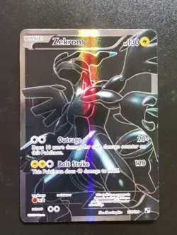 Zekrom 114/114 Black & White Full Art Holo Rare Pokemon Card LP - Image 1