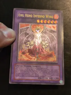 Yu-Gi-Oh! ULTIMATE RARE CARD EVIL HERO INFERNO WING GLAS-EN038 VLP - Image 2