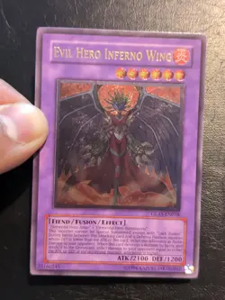 Yu-Gi-Oh! ULTIMATE RARE CARD EVIL HERO INFERNO WING GLAS-EN038 VLP - Image 3