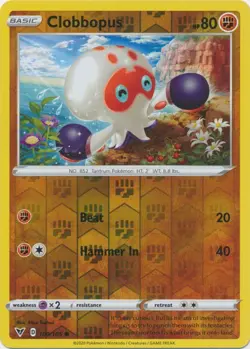 Clobbopus 100/185 Reverse Holo Vivid Voltage Pokemon Card NM - Image 1