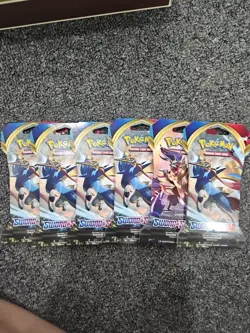 Lot of 6: Pokemon TCG - Assorted Sword and Shield Booster Packs - Image 1