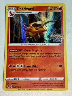 Charizard Holo Rare Pokemon GO 010/078 NM - Image 1