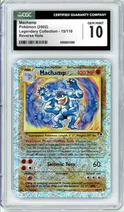 Pokemon Machamp #15 Legendary Collection Reverse CGC 10 Gem Mint - Image 1