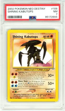 Pokemon Shining Kabutops #108 Neo Destiny PSA 7 NM - Image 1
