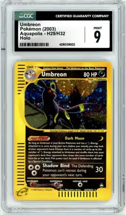 Pokemon Umbreon #H29 Aquapolis Holo Rare CGC 9 Mint - Image 1
