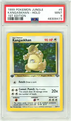 Pokemon Kangaskhan #5 Jungle 1st Edition Holo Rare PSA 9 Mint - Image 1