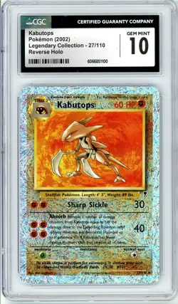 Pokemon Kabutops #27 Legendary Collection Reverse CGC 10 Gem Mint - Image 1