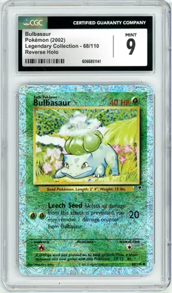 Pokemon Bulbasaur #68 Legendary Collection Reverse CGC 9 Mint - Image 1