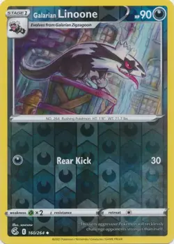 Galarian Linoone 160/264 Reverse Holo Fusion Strike Pokemon Card NM - Image 1