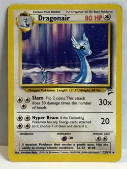 Pokemon TCG Dragonair Base Set 2 Unlimited Rare Card 22/130 Very LP Vintage - Image 1