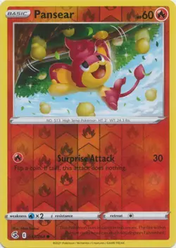Pansear 037/264 Reverse Holo Fusion Strike Pokemon Card NM - Image 1