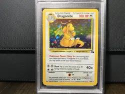 1999 Fossil Dragonite Holo Rare Pokemon Card 4/62 PSA 8 - Image 3