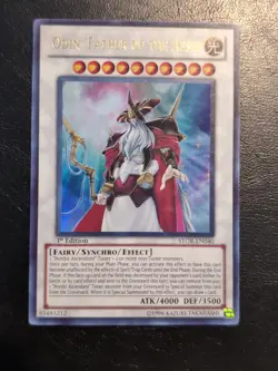 Yu-Gi-Oh! ULTRA RARE HOLO CARD ODIN FATHER OF THE AESIR STOR-EN040 1ST NM/VLP - Image 1