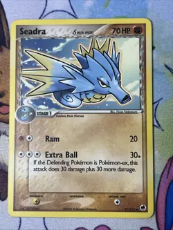 EX Dragon Frontiers Seadra 37/10 Pokemon Card Vintage LP - Image 1