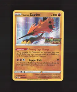 Galarian Zapdos SWSH124 Stamped Black Star Promo Holo Pokemon Card LP+ - Image 1