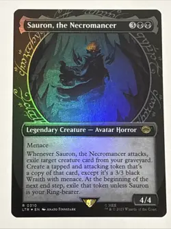 MTG Lord of the Rings Sauron, the Necromancer Showcase Foil 0310 NM Rare - Image 1
