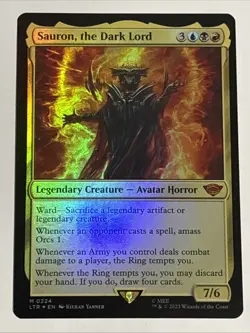 MTG Lord of the Rings Sauron, the Dark Lord Foil 0224 NM Mythic - Image 1