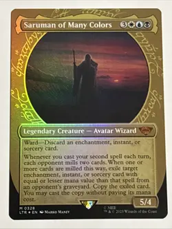 MTG Lord of the Rings Saruman of Many Colors Showcase Foil 0328 NM Mythic - Image 1