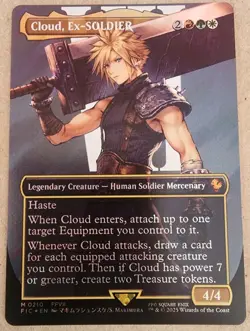 Cloud, Ex-SOLDIER - #210 Borderless (Surge Foil) Commander: Final Fantasy - Mtg - Image 1