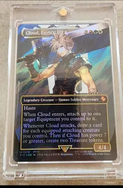 Cloud, Ex-SOLDIER - #210 Borderless (Surge Foil) Commander: Final Fantasy - Mtg - Image 3