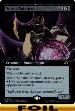 1x - Sunset Saboteur - FOIL EXTENDED ART - Edge of Eternities - NM MTG - Image 1