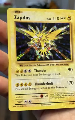Pokemon Zapdos 42/108 XY Evolutions Holofoil **HOLO BLEED** Error NM - Image 2