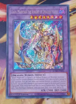 Dark Magician the Knight of Dragon Magic BLMR-EN001 Secret Rare YuGiOh LP - Image 1