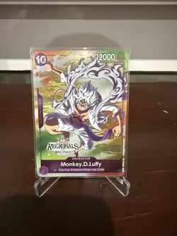 One Piece Card Game- Monkey .D. Luffy P-041 Gear 5 Offline Regional Stamp Promo - Image 1