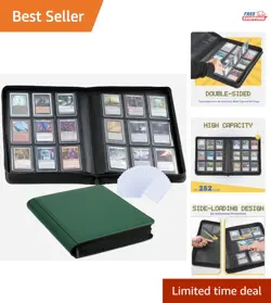 Elegant PU Leather Trading Card Binder Holds 252 Cards, Water-Resistant Design - Image 1