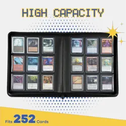 Elegant PU Leather Trading Card Binder Holds 252 Cards, Water-Resistant Design - Image 5
