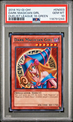 PSA 10 DL18-EN003 Dark Magician Girl Green Text Duelist League 18 2014 Yugioh - Image 1