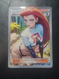 Pokemon Jesse Team Rocket Waifu Custom DIY Trainer Card - Image 1
