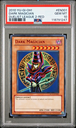PSA 10 POP 3 DL11-EN001 Dark Magician RED Foil RARE Duelist League 2 2010 Yugioh - Image 1