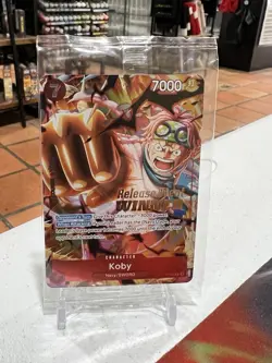 One Piece Card Game TCG Koby OP-12 Release Event WINNER Card P-092 (Sealed) - Image 1