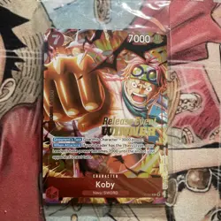 One Piece Card Game TCG Koby OP-12 Release Event WINNER Card P-092 (Sealed) - Image 1