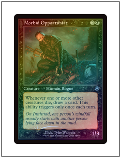1x Morbid Opportunist, Retro Frame Foil, Innistrad Remastered, Magic MTG NM - Image 1