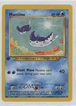 Mantine 1st Ed. Pokemon Neo Destiny #74 2002 - Image 1
