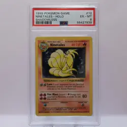 Pokemon TCG - Ninetales 12/102 Base Set Holo Rare Shadowless - PSA 6 EX/MT - Image 2