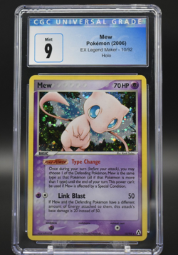 2006 Pokemon EX Legend Maker Mew Holo 10/92 CGC 9 - Image 1