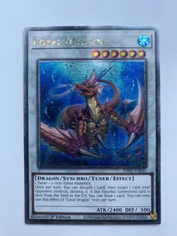 RA02-EN031 "Coral Dragon" Quarter Century Secret Rare YuGiOh! NEW - Image 1