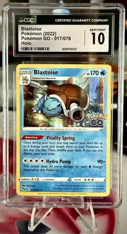 Pokemon 2022 TCG Blastoise Holo Card #017/078 Pokemon Go Cgc Graded Gem Mint 10 - Image 1