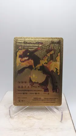 Nintendo Pokemon Shiny Charizard Vmax HP330 Gold Foil Metal Fan Art Card #43 - Image 1