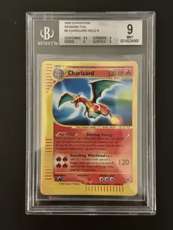 BGS 9 Mint Reverse Holo Charizard 6/165 Expedition Pokemon Card (not PSA) 2002 - Image 1