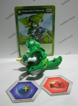 Bakugan Dragonoid x Tretorous Green Ventus Haos B600 - card - cores - Image 1