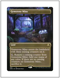 1x Gemstone Mine, Borderless Art, Dominaria Remastered, Magic MTG NM - Image 1