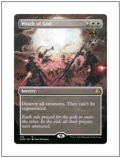 1x Wrath of God, Borderless Art, Dominaria Remastered, Magic MTG NM - Image 1
