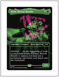 1x Kona, Rescue Beastie, Borderless Art, Duskmourn, Magic MTG NM - Image 1