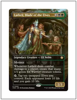 1x Lathril, Blade of the Elves, Borderless Art, Foundations, Magic MTG NM - Image 1